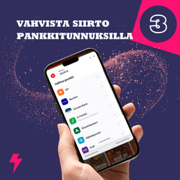 Vahvista talletus omilla tunnuksillasi.