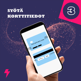 Vahvista antamalla kortin tiedot.